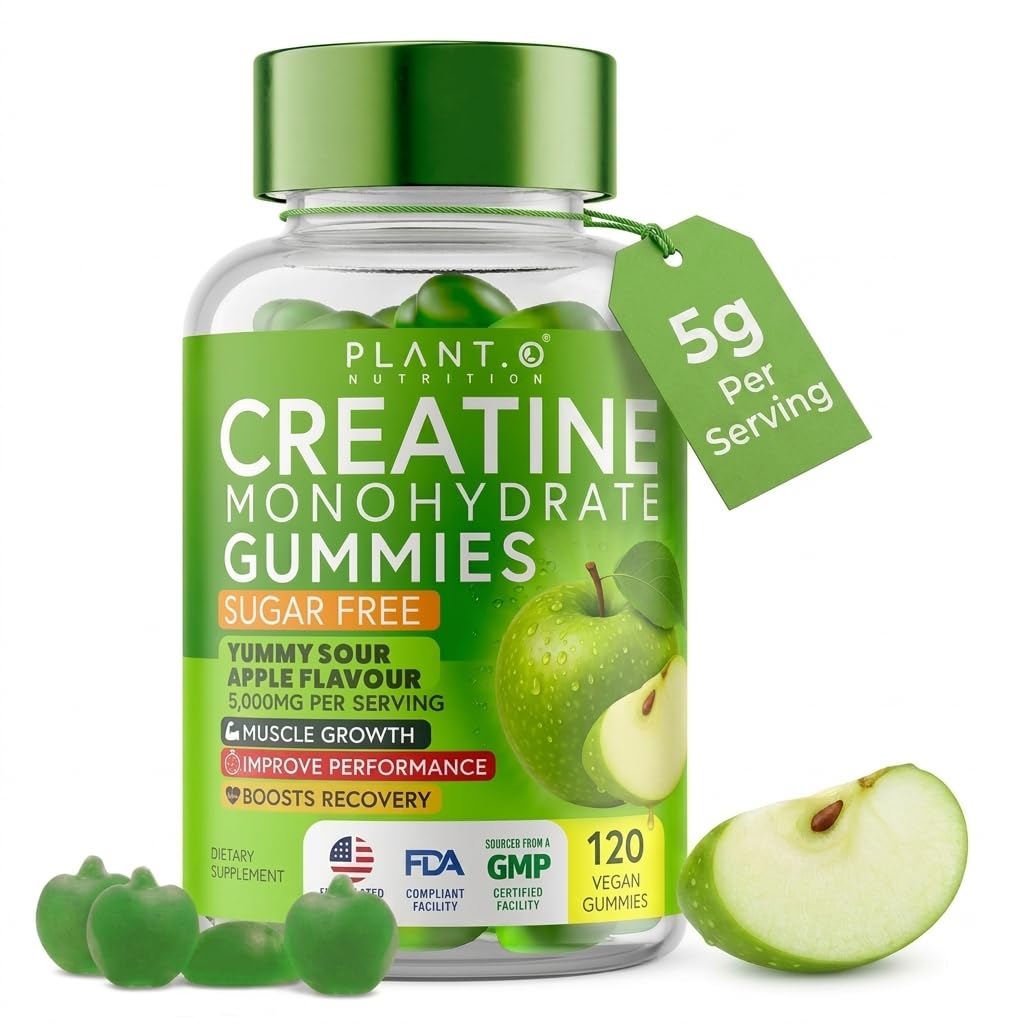 Flacon de gummies de créatine monohydrate PLANT.O NUTRITION 120 gummies