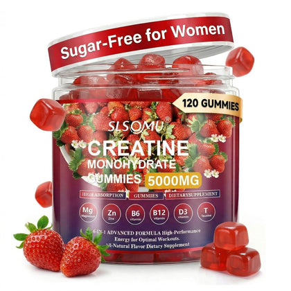 Flacon de gummies de créatine Slsomu 120 gummies vue de face