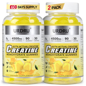 Flacon de gummies de créatine URDRU 180 pièces vue de face