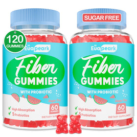 Flacon de gummies de fibre Euapeark de 60 unités, vue avant