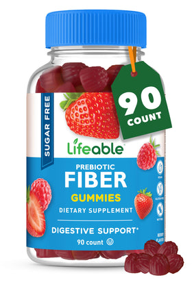 Flacon de Gummies de Fibres Sans Sucre Lifeable 90 gummies