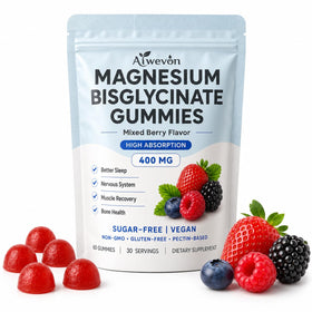 Flacon de gummies de magnésium Aiwevon 400mg vue de face