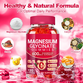 Flacon de gummies de magnésium glycinate Cytona ouvert, avec gummies à l'extérieur