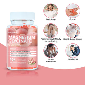 Flacon de Gummies de Magnésium Glycinate Maxmedix de 90 pièces