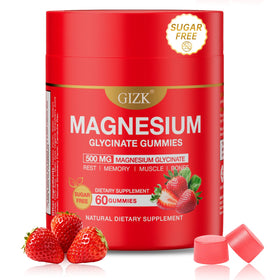 Flacon de gummies de magnésium glycinate SAYIDON 500mg, saveur fraise