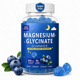 Flacon de gummies de magnésium hcusmile goût myrtille avant