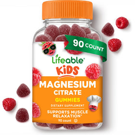 Flacon de gummies de magnésium Lifeable pour enfants, 90 pièces