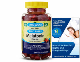 Flacon de gummies de mélatonine LightSpring 5 MG à la saveur de baies