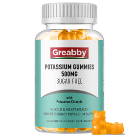 Flacon de gummies de potassium GREABBY 500mg avec 60 gummies