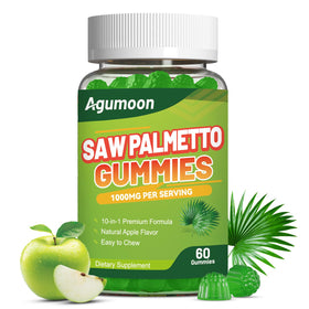 Flacon de gummies de Saw Palmetto d'Agumoon vue de face