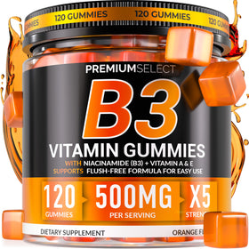 Flacon de gummies de vitamine B3 Niacinamide 500mg Premium Select Nutrition
