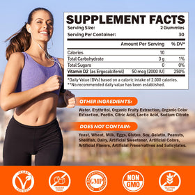 Flacon de gummies de Vitamine D2 duwhot avec étiquette