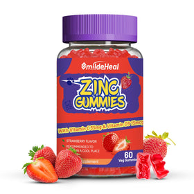 Flacon de Gummies de Zinc SmildeHeal avec étiquette visible