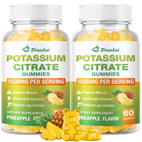 Flacon de gummies DIAOLAI Citrate de Potassium 1500mg saveur ananas