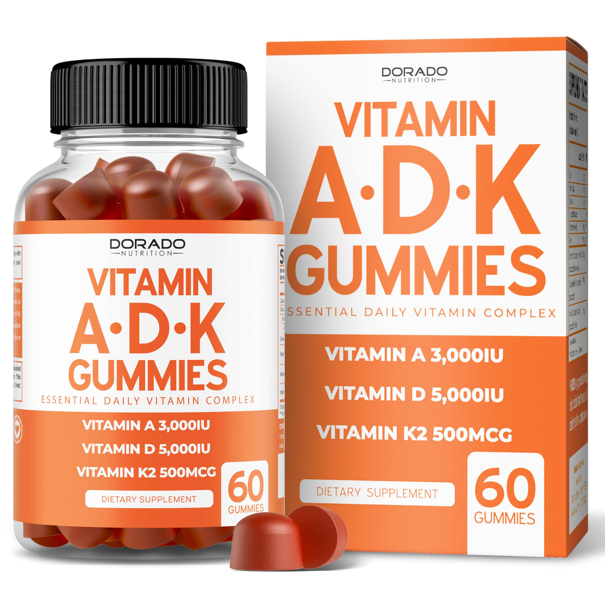 Flacon de gummies DORADO NUTRITION avec 60 gummies à la framboise bleue