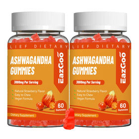 Flacon de Gummies EAZGOO d'Ashwagandha 3000mg vue de face