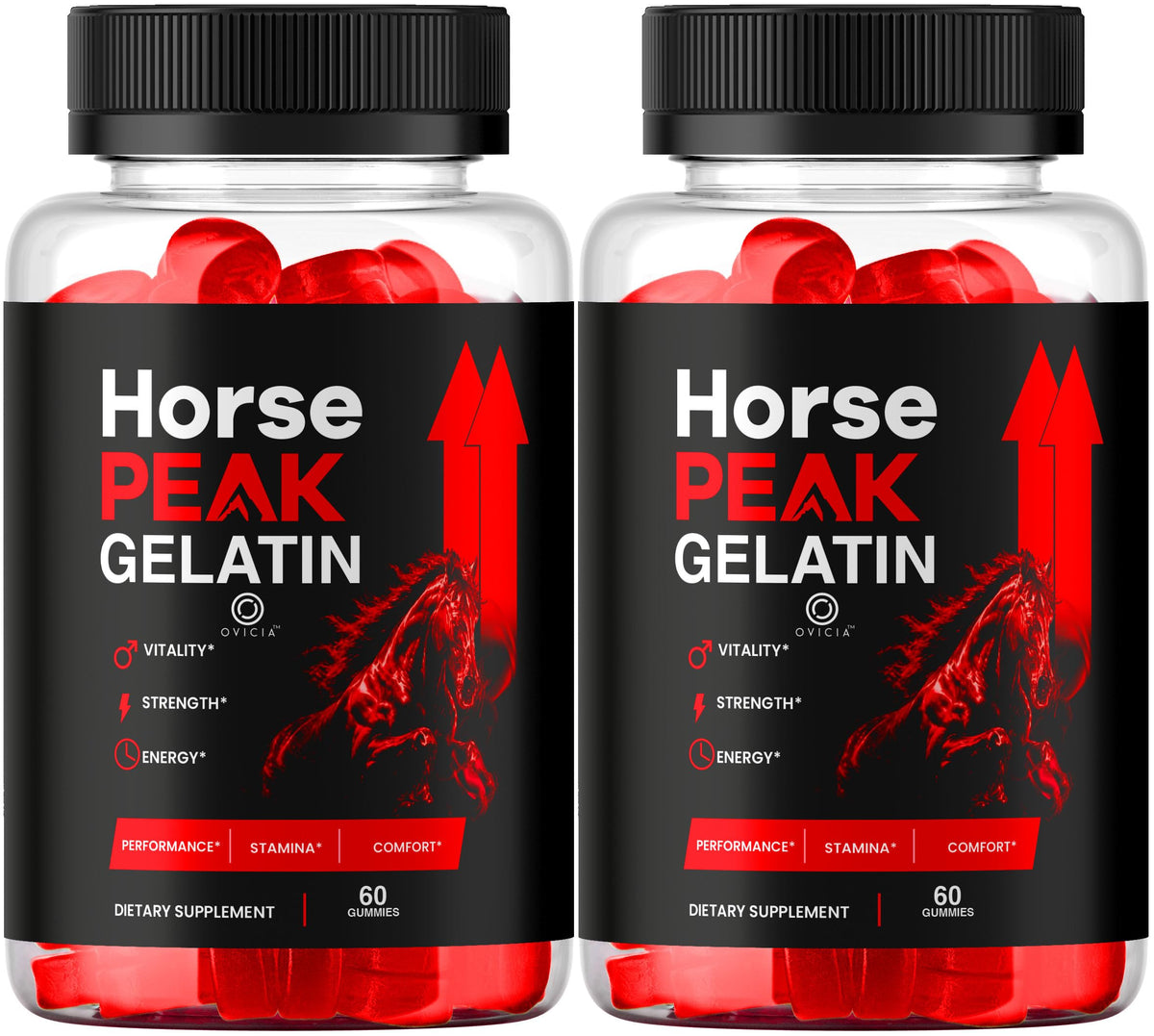 Flacon de gummies Gelée de Cheval Peak OVICIA vue de face