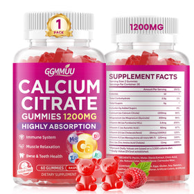 Flacon de gummies GGMMUU Calcium Citrate 1200mg 60 unités