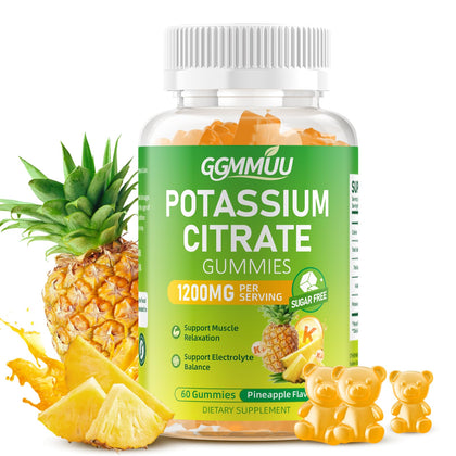 Flacon de gummies GGMMUU Citrate de Potassium 1200mg, Ananas, 60 Comp.