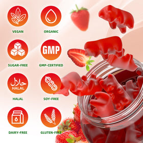 Flacon de gummies GrnLife avec étiquette visible