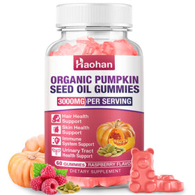 Flacon de gummies Haohan à l'huile de graines de citrouille et saw palmetto, 60 unités