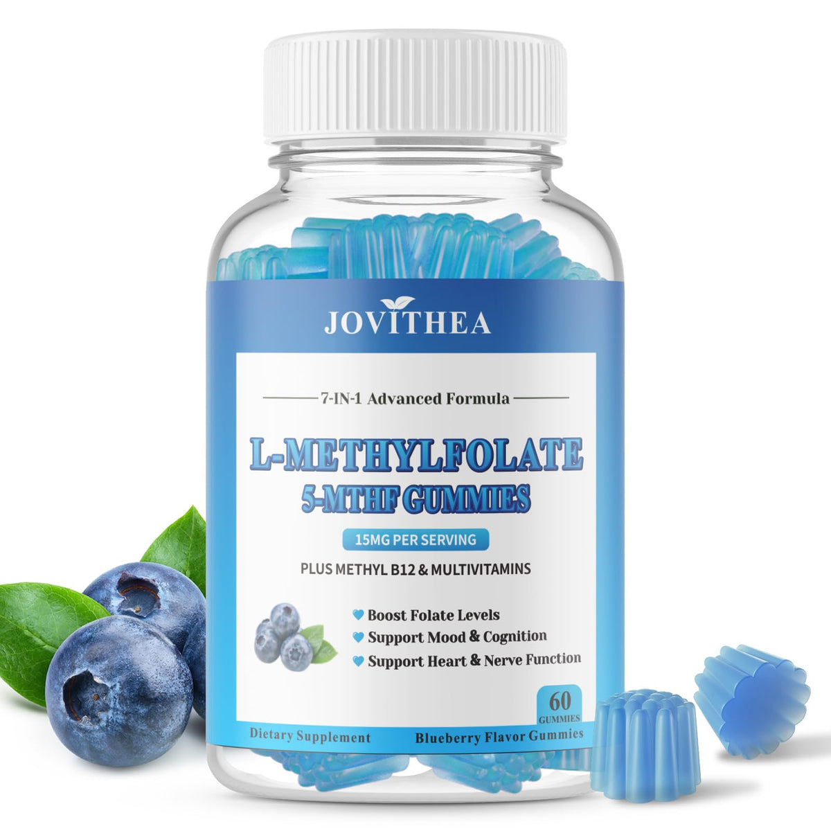 Flacon de gummies L-Méthylfolate JOVITHEA de 60 pièces