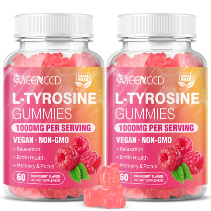 Flacon de gummies L-Tyrosine 1000mg MEENCCD avec goût framboise