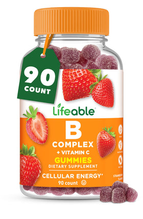 Flacon de gummies Lifeable Complexe Vitamines B 90 gummies vue de face