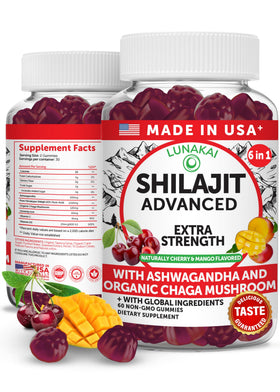 Flacon de gummies Lunakai en shilajit pur de l'Himalaya, 1200mg