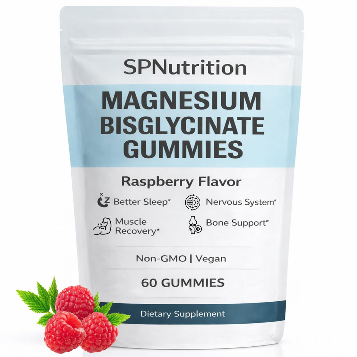 Flacon de gummies magnésium bisglycinate WXDOAU vue de face