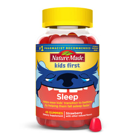 Flacon de gummies Melatonine Nature Made pour enfants 45 gummies fraise