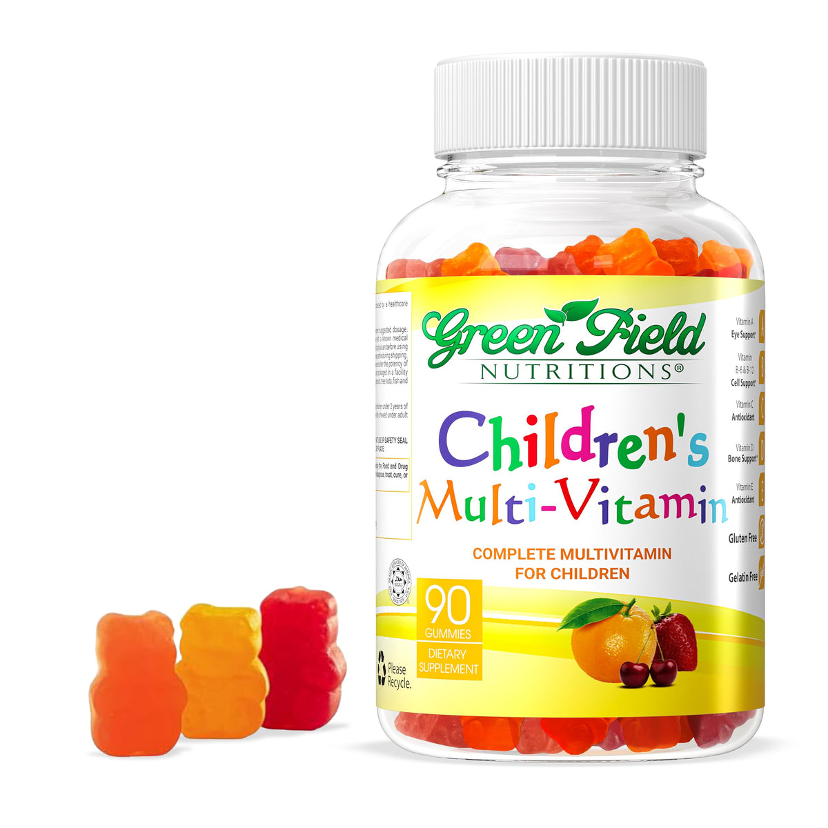 Flacon de gummies multivitamines halal pour enfants 90 unités