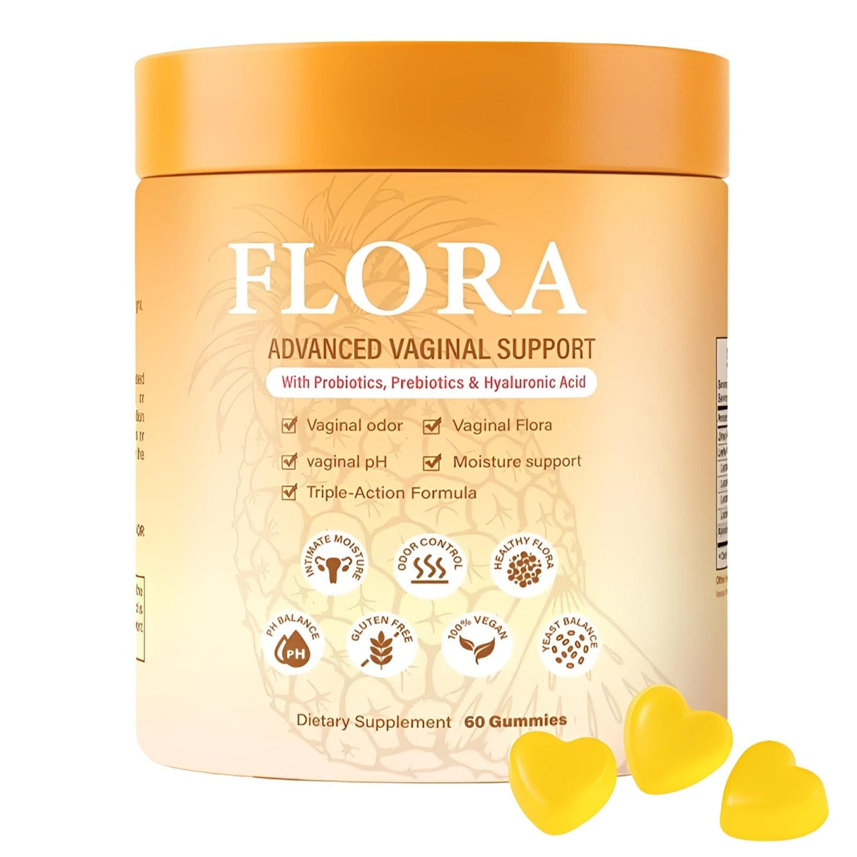 Flacon de gummies MZXDXZE de soutien vaginal avancé, 60 unités
