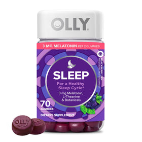 Flacon de gummies OLLY Sommeil 70 gummies, saveur mûre