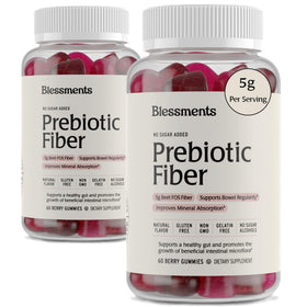 Flacon de gummies prébiotiques Blessments, 60 unités, goût de baie