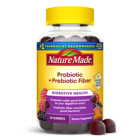 Flacon de Gummies Probiotiques + Fibres Prébiotiques Nature Made 50 gummies