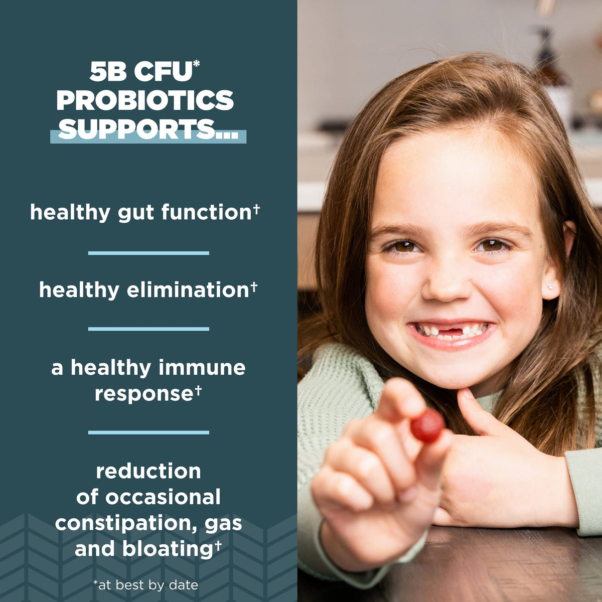 Flacon de gummies probiotiques pour enfants Ancient Nutrition ouvert