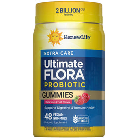 Flacon de gummies probiotiques Renew Life 48 comprimés vue de face