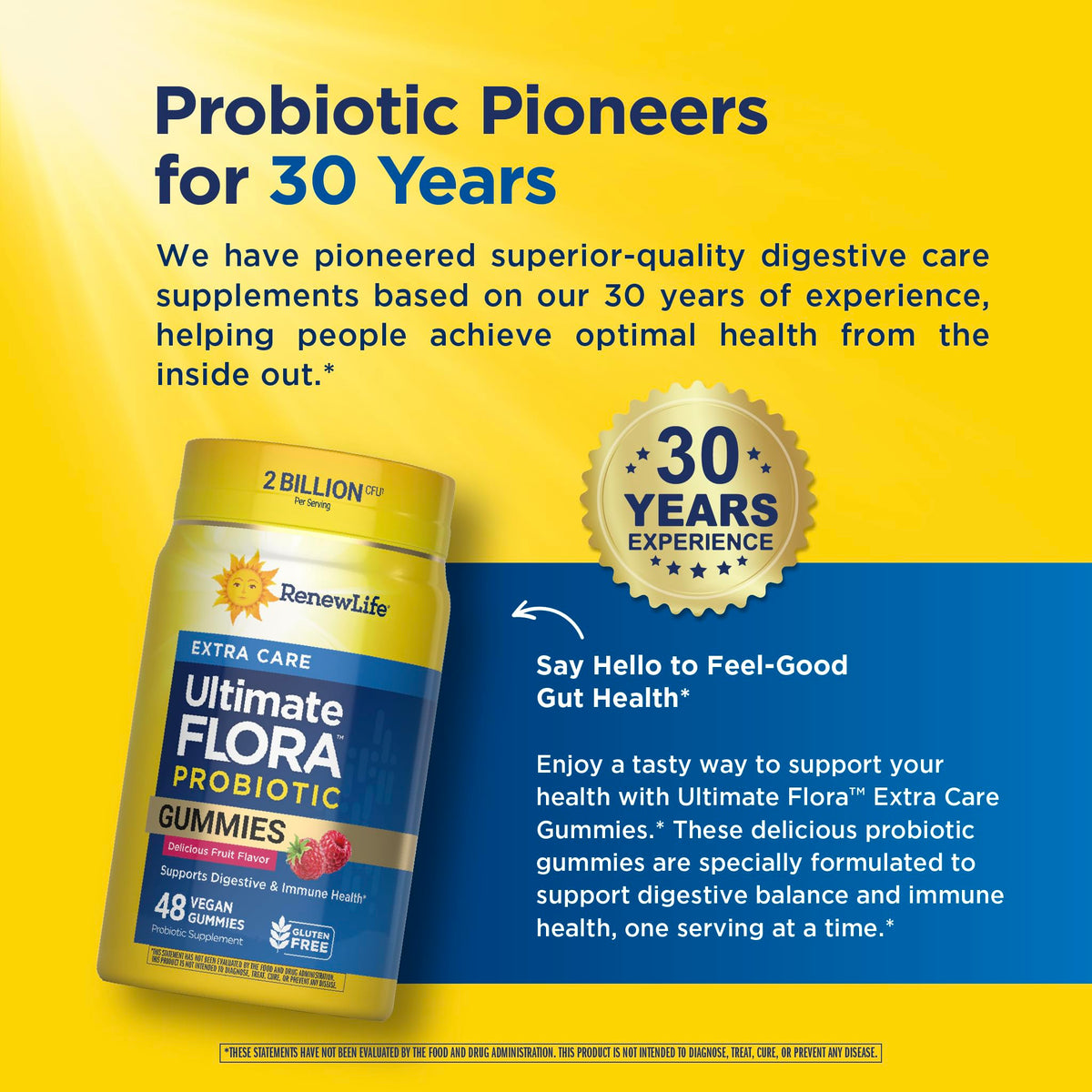 Flacon de gummies probiotiques Renew Life ouvert