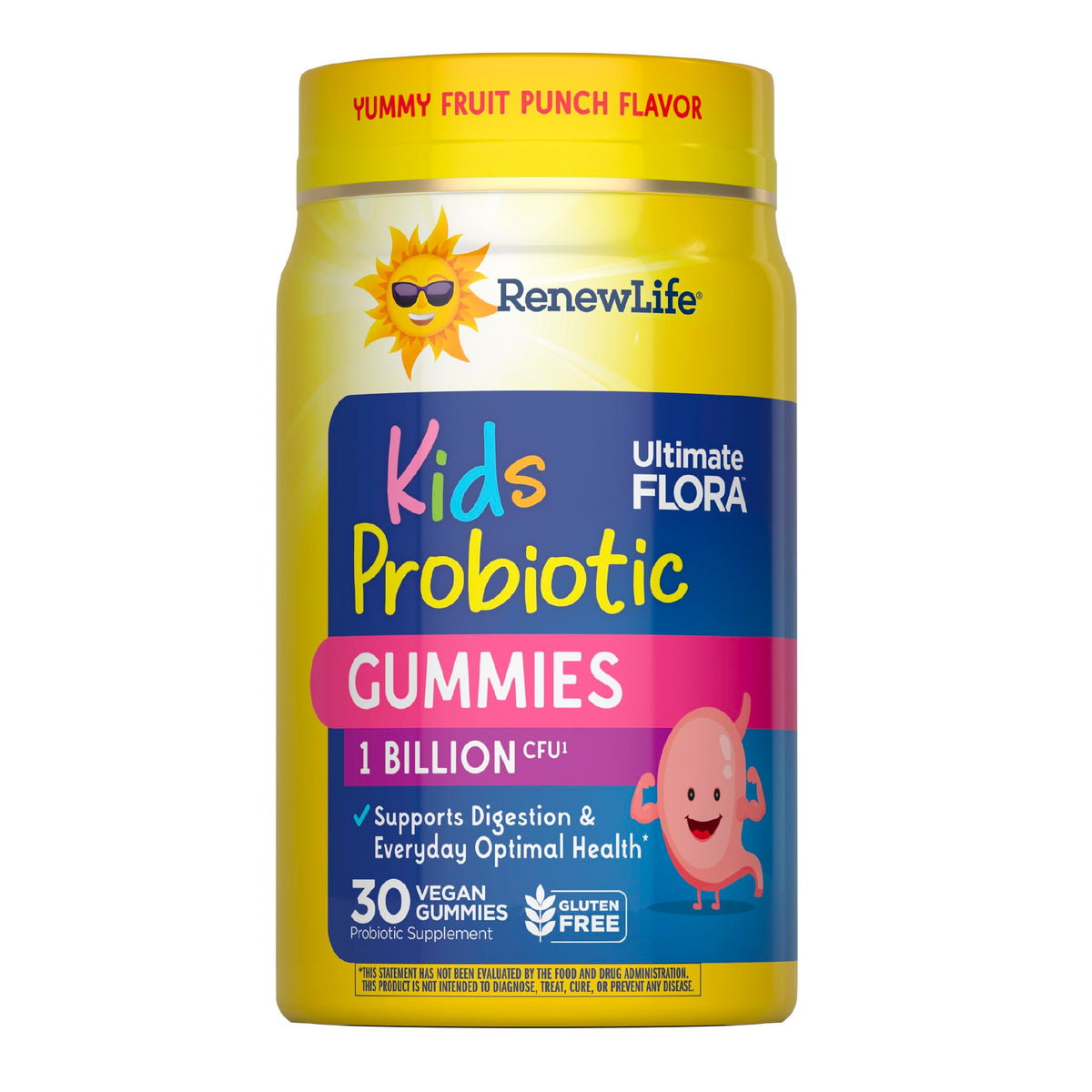 Flacon de gummies probiotiques végétaliens Renew Life 30 unités