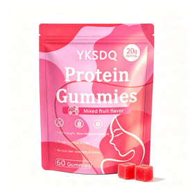 Flacon de gummies protéinées YKSDQ avec 60 gummies saveur fruits rouges
