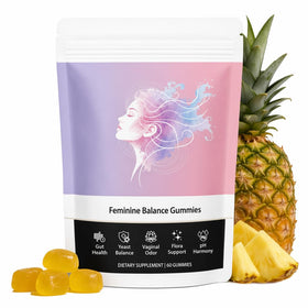 Flacon de gummies QYGCHUSIN Équilibre Féminin 60 Gummies Ananas