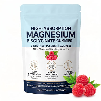 Flacon de gummies SERSANVE de magnésium bisglycinate 400mg, vue de face
