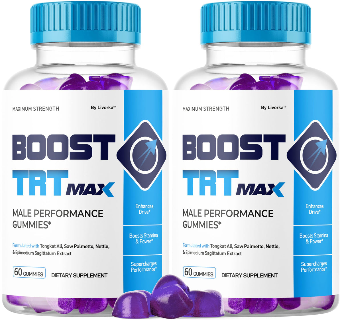 Flacon de Gummies TRT Max LIVORKA avec 60 gummies