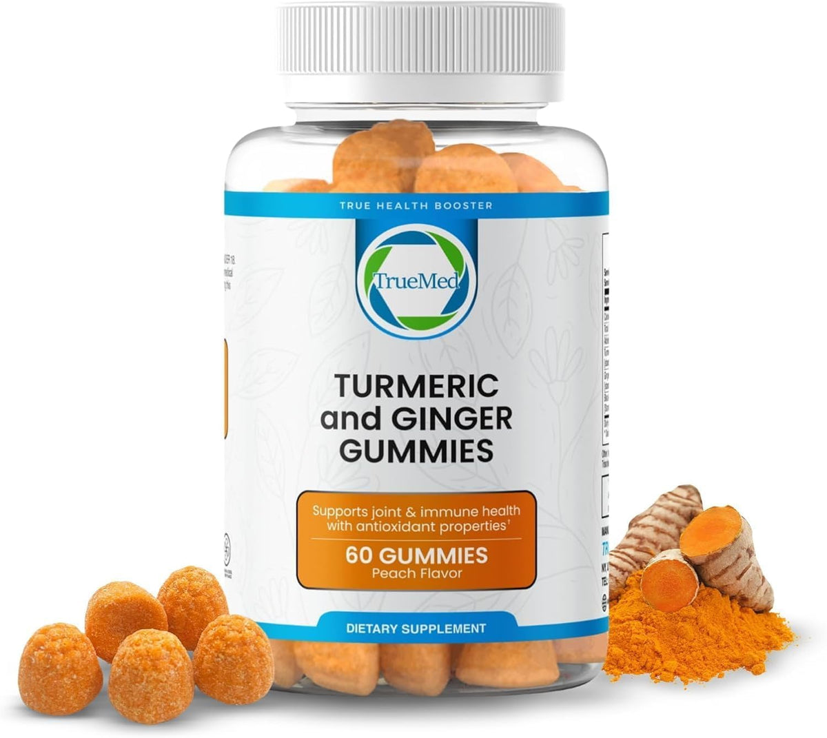 Flacon de gummies TRUEMED au curcuma et gingembre, vue avant