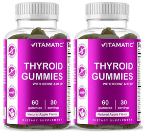 Flacon de gummies Vitamatic pour la thyroïde avec étiquette