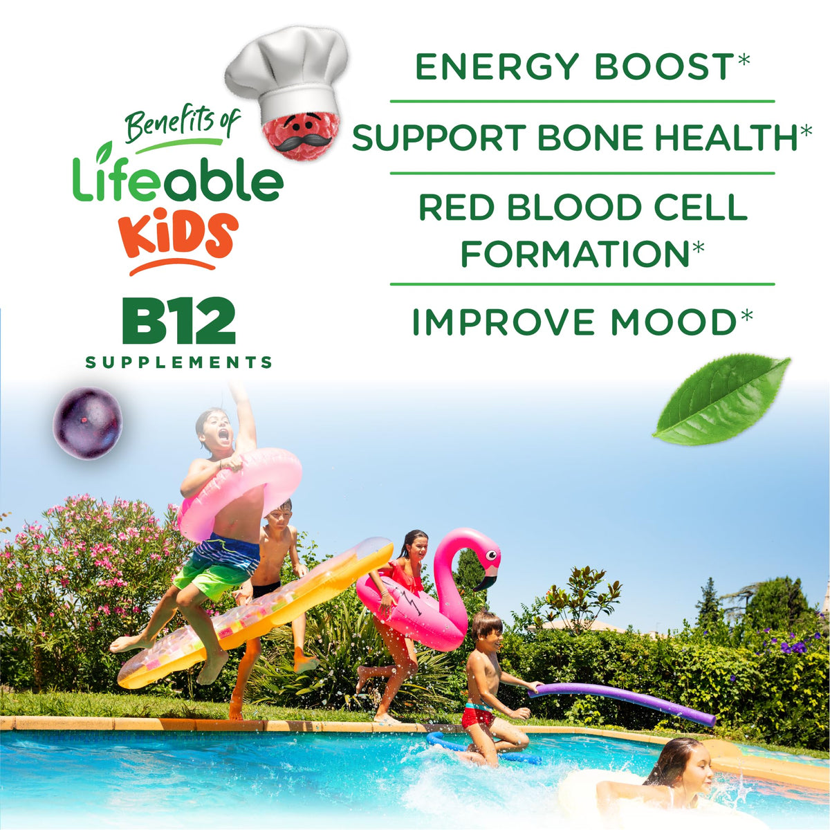 Flacon de gummies Vitamin B12 avec étiquette visible