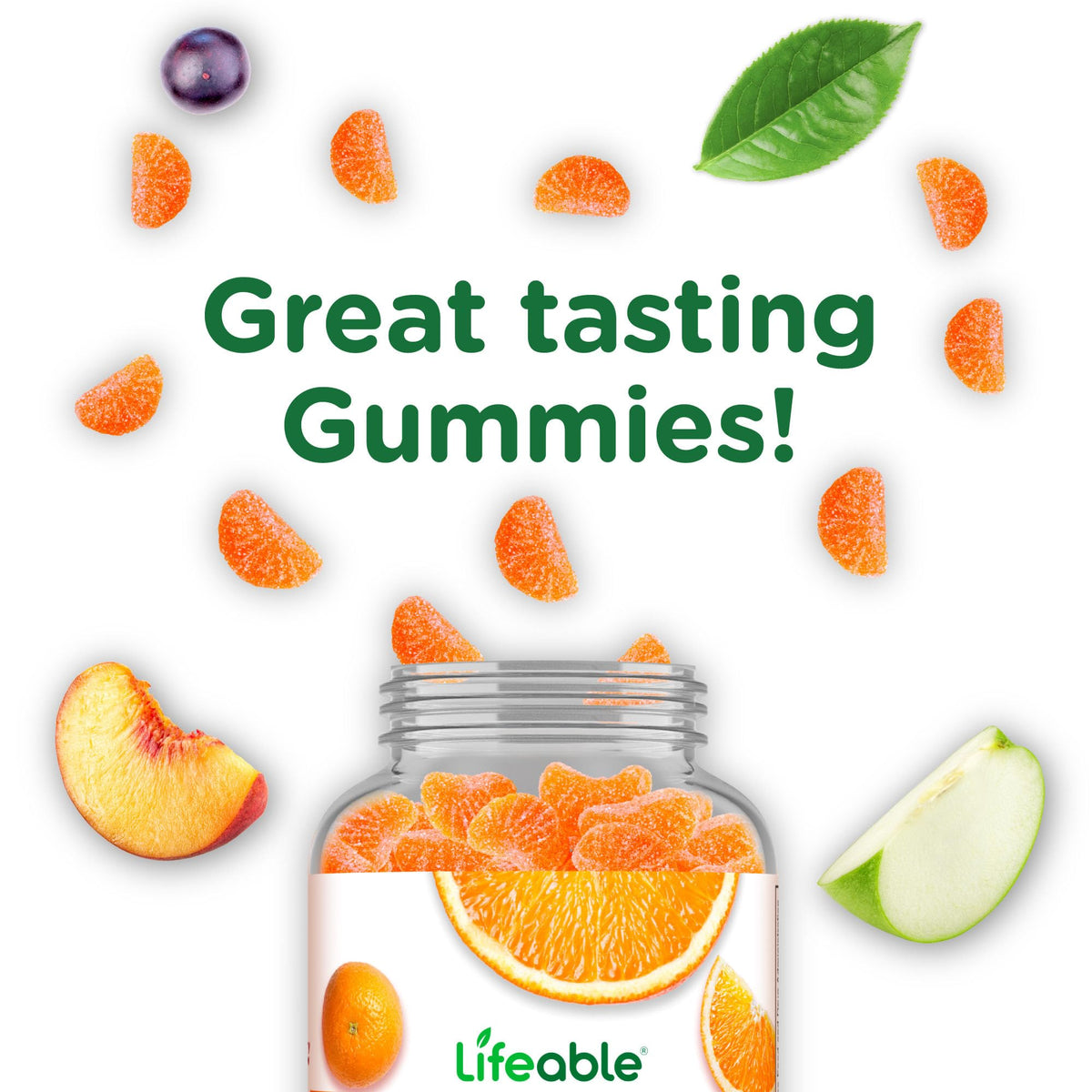 Flacon de gummies vitamine C Lifeable avec étiquette visible