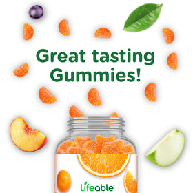 Flacon de gummies vitamine C Lifeable avec étiquette visible