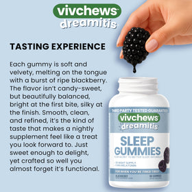 Flacon de gummies vivchews avec étiquette visible